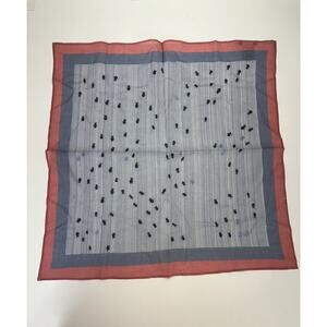 Orvis Bandana Handkerchief Embroidered Fish Blue Square 20"X20" Cotton NWTs